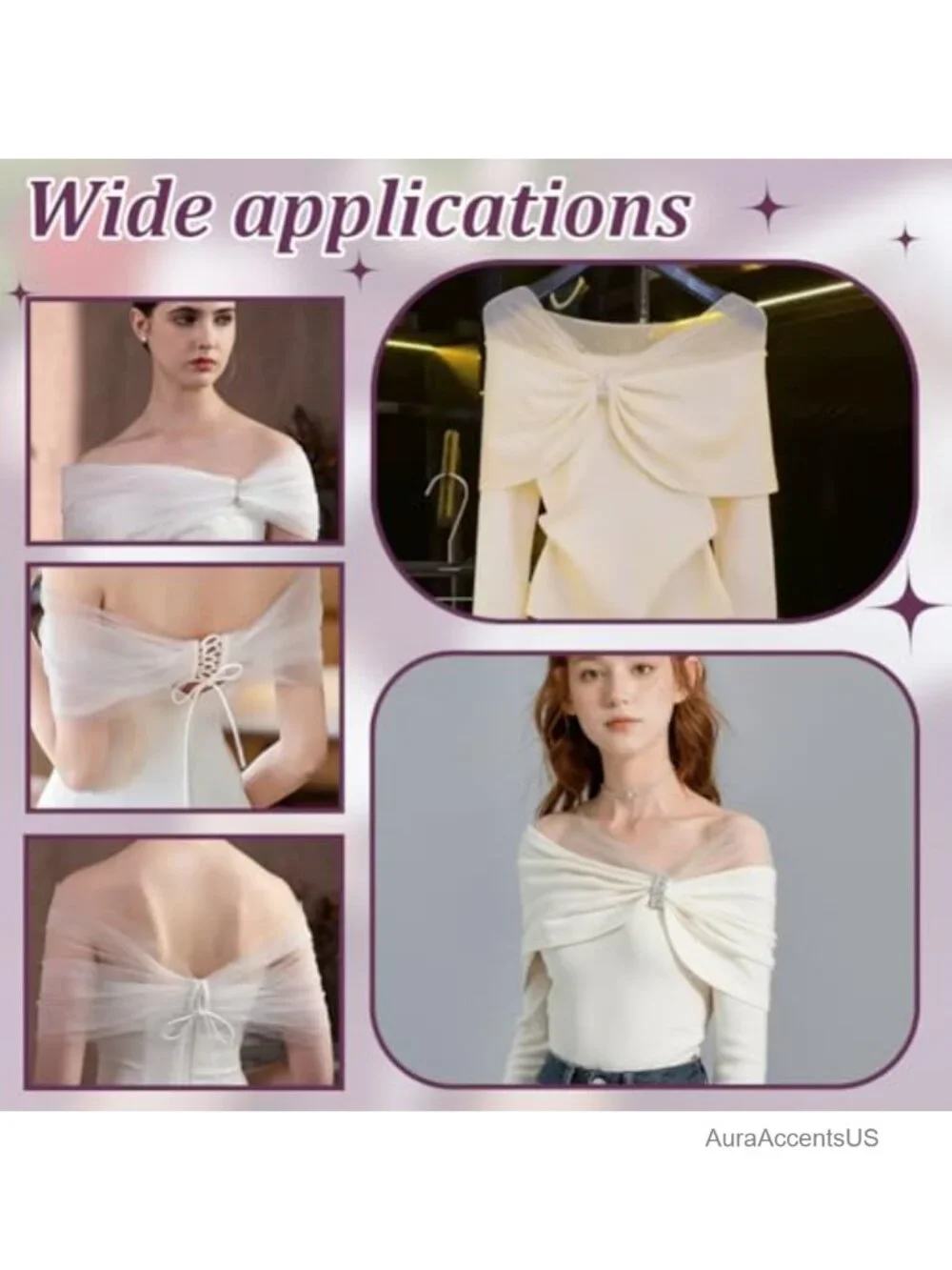 Tulle Bridal Shawl Wedding Cape Wrap Lace Up Detachable Shoulder Cover Up